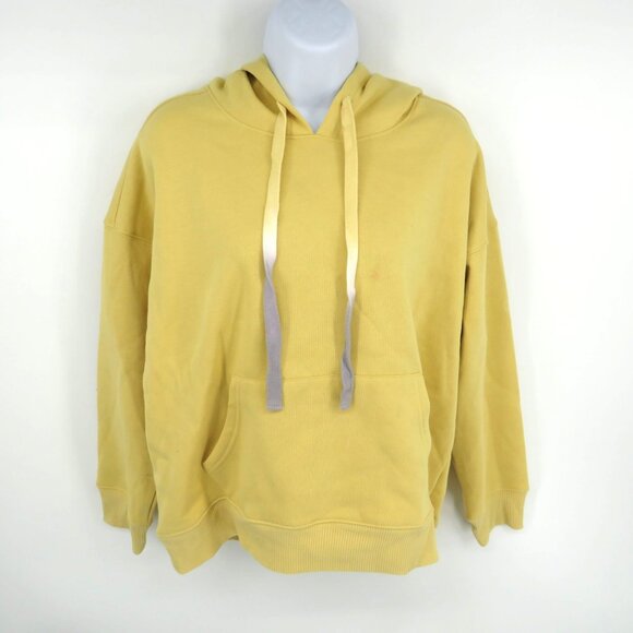 GreenTea  Women's Hoodie Yellow Soft Cotton Pullover Medium NWT - Picture 1 of 7